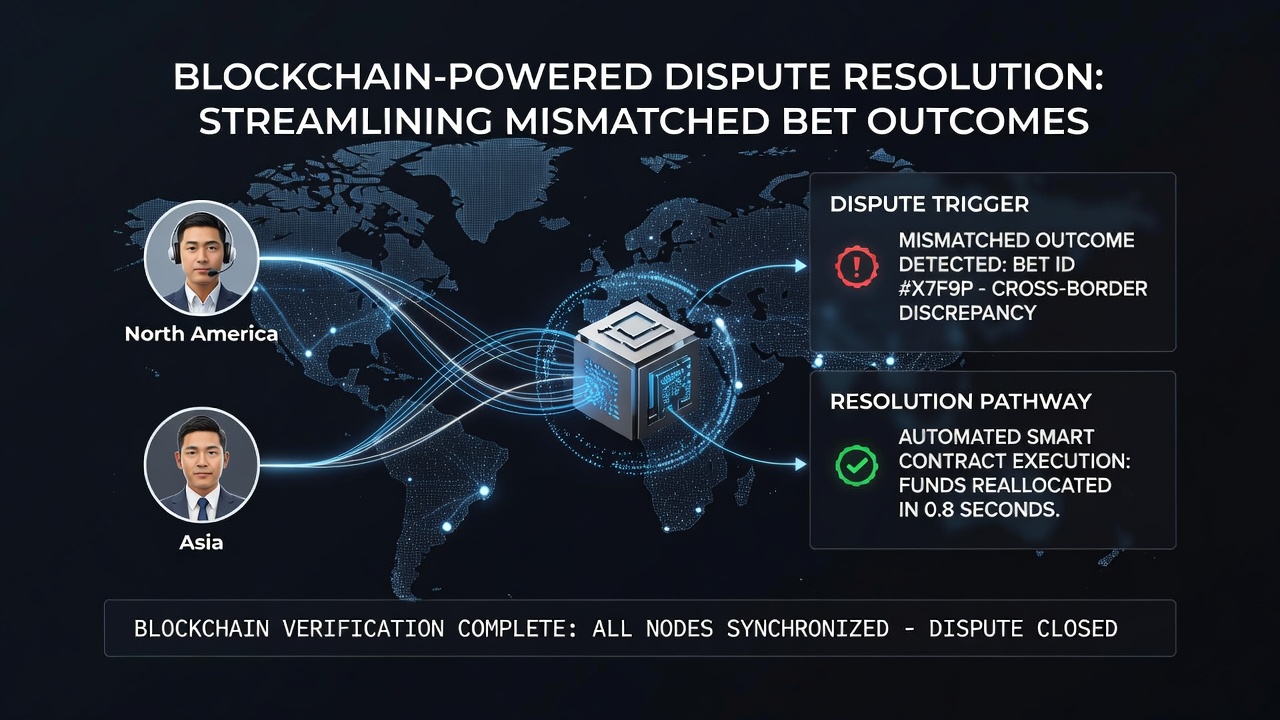 Esports tournament interface displaying real-time blockchain-verified bet settlements across international platforms