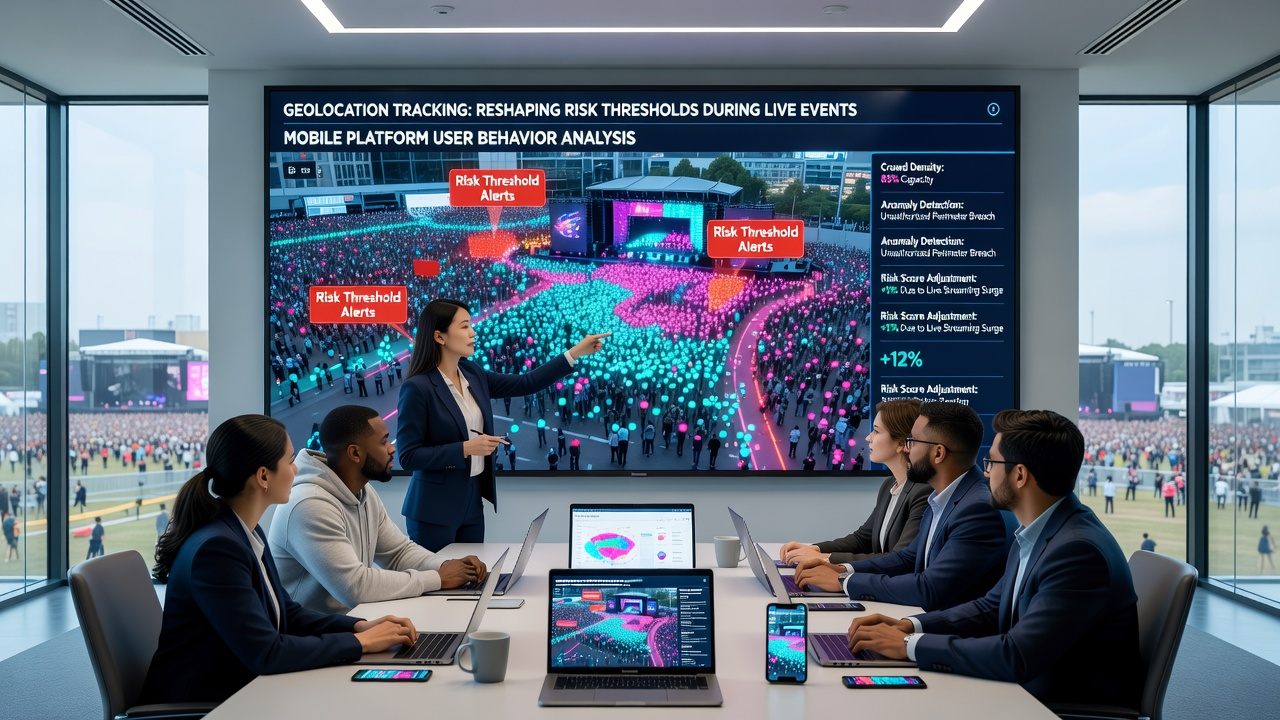Mobile user adjusting betting strategy while geolocation confirms position at a live venue