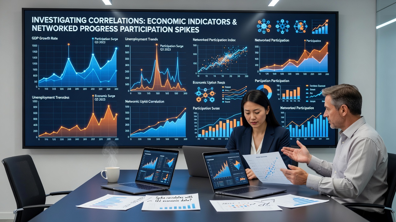 Data visualization charts comparing unemployment rates with progressive jackpot contribution volumes over multiple quarters