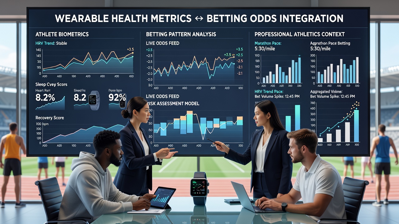 Visual representation of health metric trends overlaid with sports betting volume fluctuations over a season