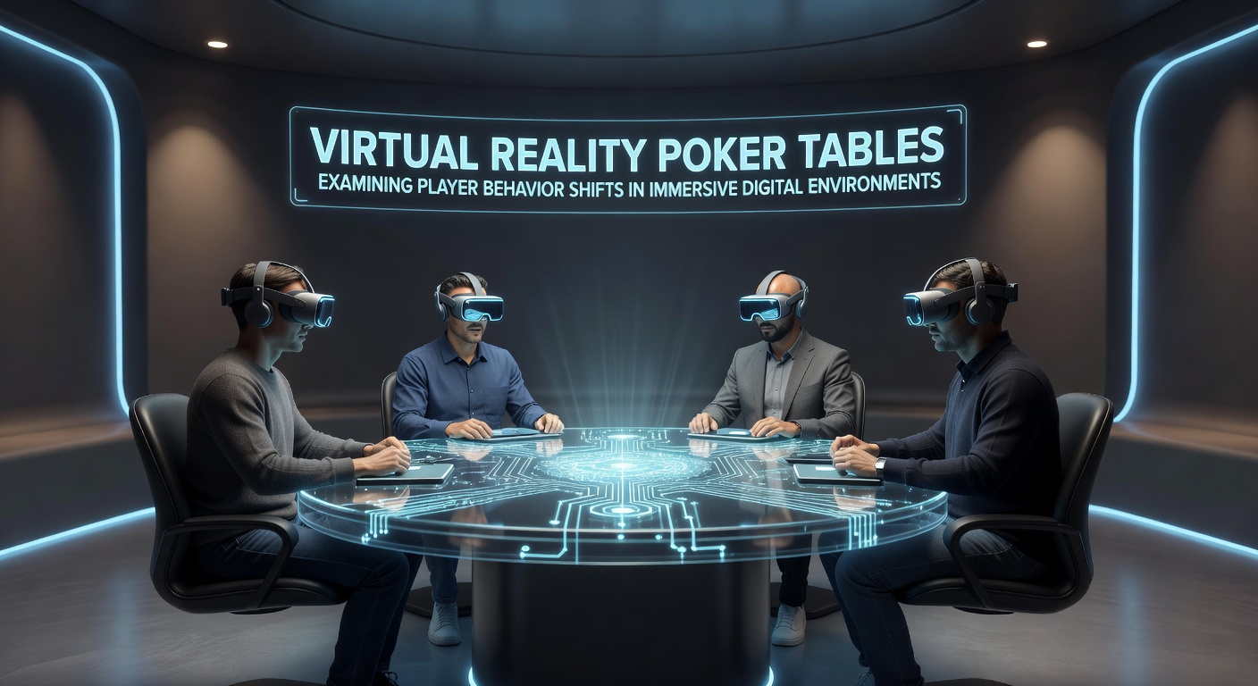 Players seated at a virtual reality poker table in an immersive digital casino environment with realistic avatars and interactive chip handling
